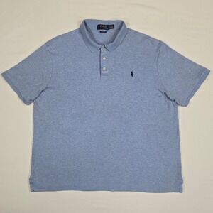 Polo Ralph Lauren Men XL Classic Fit Blue Cotton Polo Shirt Pony Logo